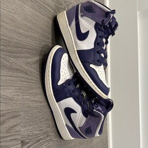Nike Kids Purple and White High-Top Sneakers